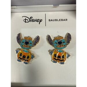 Disney Baublebar Stitch Halloween Pumpkin Earrings New in Box